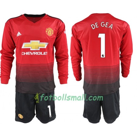 Manchester United Fotbollströjor DE GEA 1 Barn Hemma tröja 2018/19 Långärmad